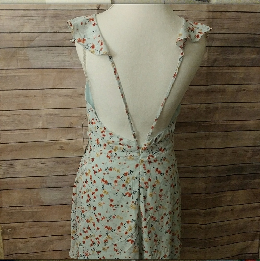 Lulus Floral Mini Dress With Front Ruffle - Picture 6 of 8